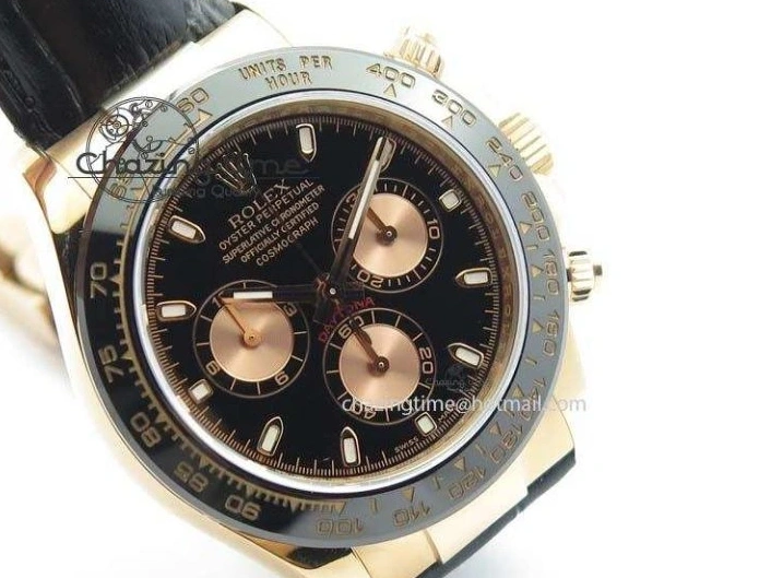 MiroTime 0326 Comfortable Daytona 116515 Noob 1:1 Best Edition Black RG Dial On Black Leather Strap A 3788